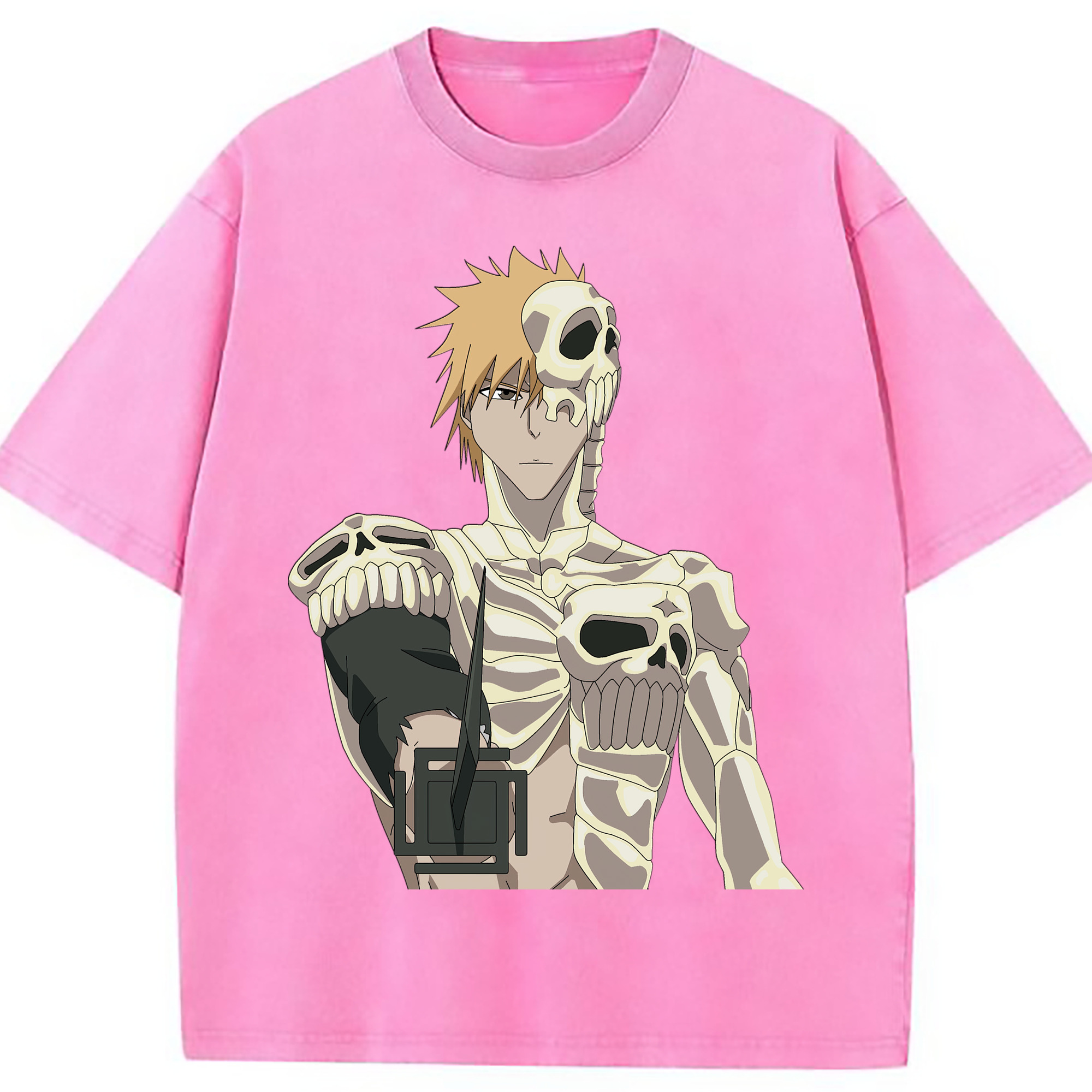 （画像用） ブリーチ 黒崎一護（くろさき いちご）BLEACH Kurosaki Ichigo 綿100% ヴィンテージ風 半袖Tシャツ（フロントプリント）